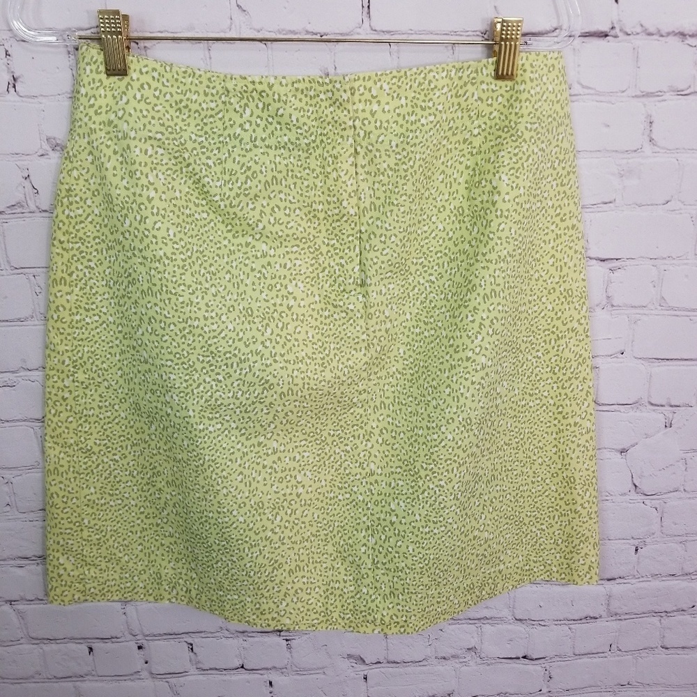 Talbots size 12 Green Leopard print skirt